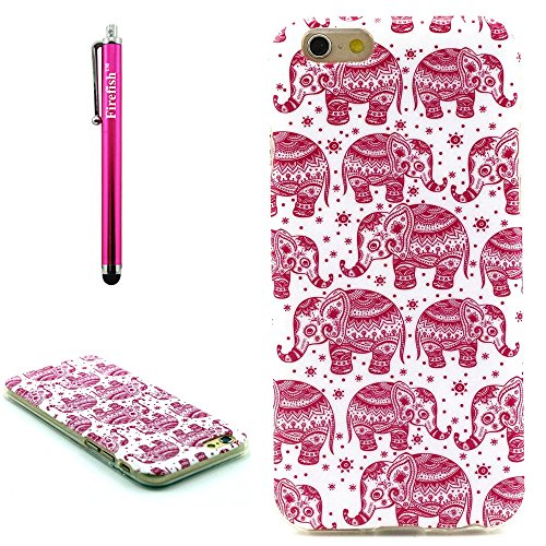 iPhone 6 Plus/6S Plus Case, Firefish [Anti-slip] Ultra Slim Exact Fit Lightweight Flexible TPU Soft Back Cover Protective Skin Case for iPhone 6 Plus/iphone 6S Plus 5.5 inches - Pink Elephant
