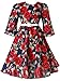 Bonny Billy Girls Vintage Floral Swing Kids Casual Dress with Belt 4-5 Years Floral Red
