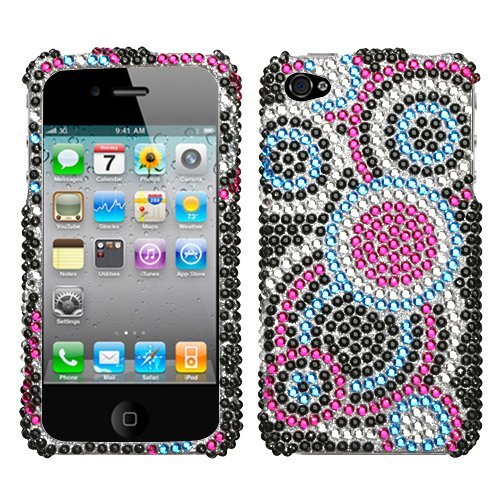 Apple iPhone 4 GSM iPhone 4S iPhone 4 GSM Bubble Diamond Cell Phone Snap-on Cover Faceplate / Executive Protector Case