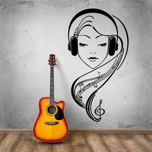 Wall Stickers Vinyl Decal Sexy Teen Girl Headphones Music Lover Pop Rock (i541)