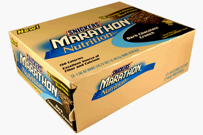 Snickers Marathon Nutrition Bar<br>Dark Chocolate Crunch 12 Bars by Mars