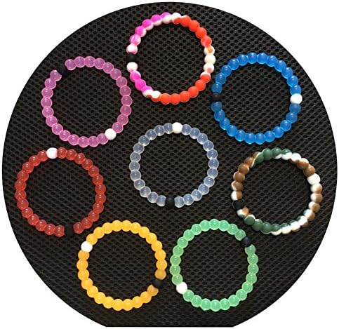 Herolewis Silicone Bracelet Soft and Elastic 4 Size 8 Color (Medium 7 Inches, Through Pink+Agate Red+Through Green+Bright Orange+Translucent+Sky Blue+Green Camouflage+Pink camouflage)