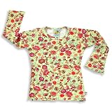 Charlie Rocket - Toddler Girls Long Sleeve Floral Print Thermal Shirt, Cream, Multi