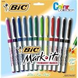 Bic Mark-It Color Collection Permanent Markers, Ultra Fine Point, Assorted, 12 Markers