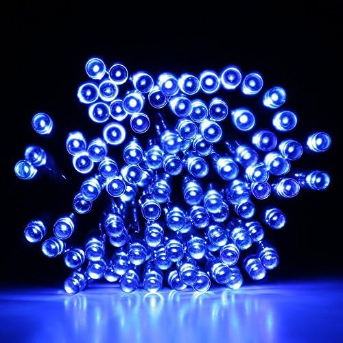 Eastalent Solar led string lights, 10 meters,100 LEDS,RGB,string lights for Christmas ,waterproof,suitable for Outdoor, Gardens, Homes and Party (blue)