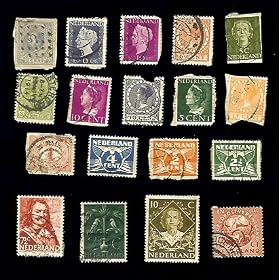 Lot of Netherlands (18) Stamps (all have paper residue)