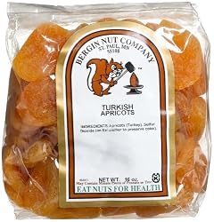 Bergin Nut Company Apricot Whole Fancy Large, 16-Ounce Bags (Pack of 4)