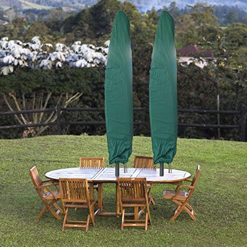 2 Pcs Deluxe Peva Winter Patio Outdoor Umbrella Cover Garden Protective Bag with Zipper Fits 6-13 Feet D Uv/water Resistant