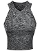Awesome21 Women's High V-Neck Knitted Crop Top