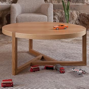 Pack : table ronde, table basse et d'appoint (offerte) - Collection SCANDIWOOD en chêne massif - éco, déco et design - Table basse Ø 70 cm