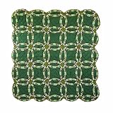 Patch Magic 50-Inch by 60-Inch Green Double Wedding Ring Throw