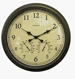 Chaney Instruments Acu-Rite 01061 24-inch Patina Combination Wall Clock, Thermometer and Hygrometer
