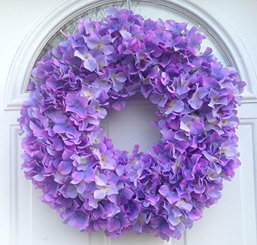 Purple Hydrangea Wreath Decorative Everyday Wreath For Summer 18