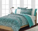 Teen Turquoise Black Zebra Print Bed in a Bag