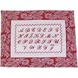 Redwork alphabet sampler French linen pillow sham