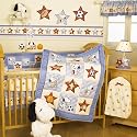 Bedtime Originals Champ Snoopy 4-Piece Baby Crib Bedding Set, Blue