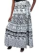 Indian Wrap Skirts Black White Elephant Cotton Long Wrap Around Skirt