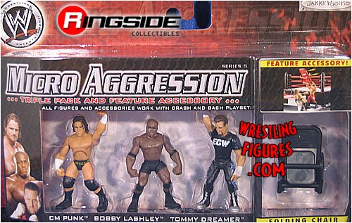 WWE Action Figure-TOMMY DREAMER, BOBBY LASHLEY & CM PUNK - MICRO AGGRESSION 5 WWE TOY WRESTLING ACTION FIGURE-Wrestling WWE Action Figure