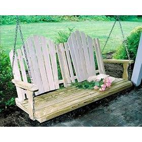 64 Treated Pine Curveback Porch Swing by The Cedar Store