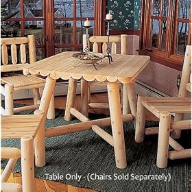 Cedar Log 37" Square Dining Table