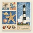 Tile Trivet ~ Coastal Collage beach pictures ~ 6 inch x 6 inch ~ code 049