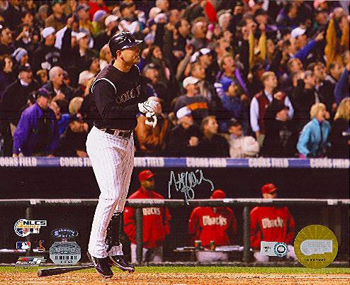 Buy Matt Holliday Colorado Rockies - 2007 NLCS Home Run - Autographed 8x10 Photograph by Schwartz Sports