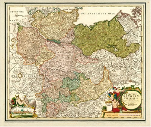 Niedersachsen mit dem Gebiet Holstein, Diepholz, G�ttingen und Berlin, um 1720, Planokarte