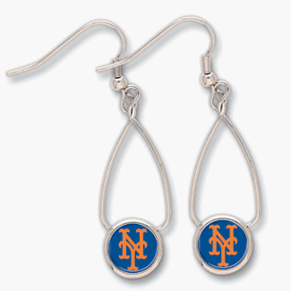 New York Mets French Loop Dangle Earrings