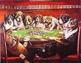 8 HUNDE BEIM POKERN BLECHSCHILD USA NEU GROß S297