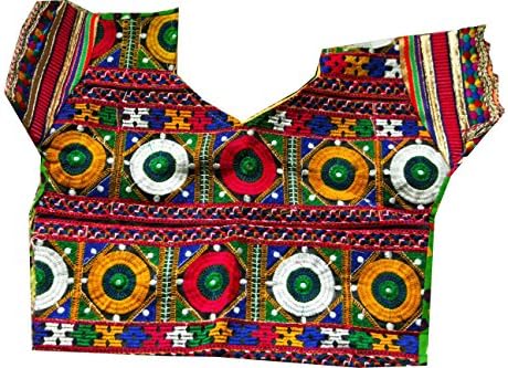 Samudrika Designer Garba Lehenga Chaniya Choli Cotton Green And Red Size 4 Years