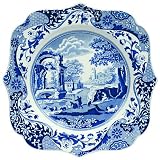 Spode Blue Italian Earthenware 9-Inch Square Fancy Buffet Plate