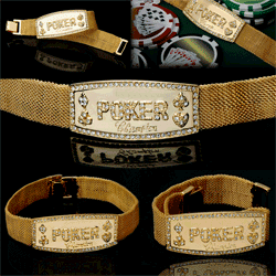 Gold Mesh Poker Champion Bracelet - Casino Supplies > Accessories > Misc. Accessories