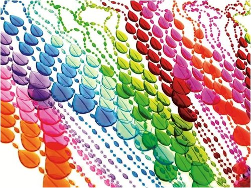 Beaded Door Curtain - Multi Coloured Droplets