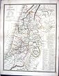 聖書の旧式な地図C1835 Canaanの土地の約束の塩の海の台紙Ephraim