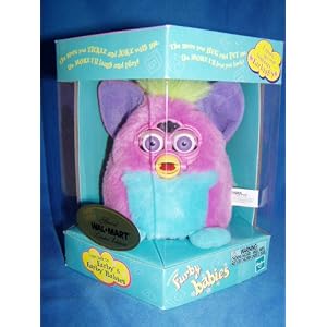 FURBY BABIES PINK WITH BLUE TUMMY, PURPLE INNER EARS, YELLOW HAIR by 