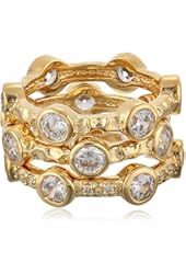 Freida Rothman "Classics" Collection Gold-Plated Set of Three Starry Night Rings