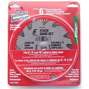 Vermont American 26741 6-Inch Stacked Steel Dado with 5 8-Inch Arbor by Vermont American