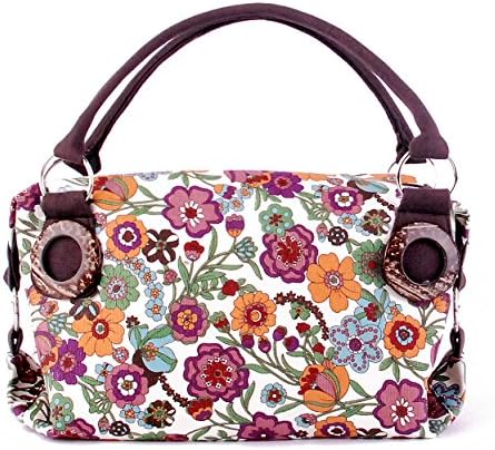 Angellswin Canvas Flower Women's Teen Girls Tote Shoulder Handbag