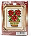 Tobin Poinsettias Ornament Counted Cross Stitch Kit, 2-Inch x 3-Inch