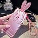 Anven Hybrid 3D Handmade TPU Rubber Gel Rabbit Ear KickStand Case Cover for Apple IPhone 6 (4.7 Inch) - Pink