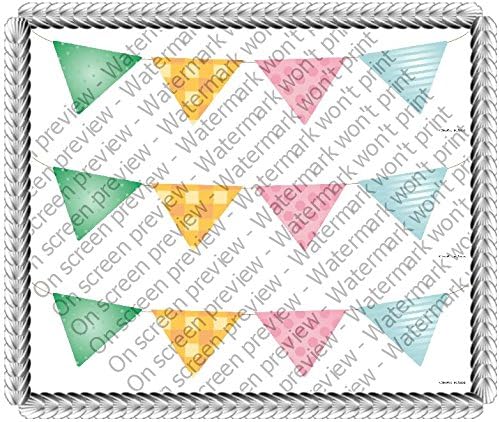 Sweet Dreams Banner Bunting Birthday Baby Shower Gender Reveal Celebration Cake Borders Designer Prints Edible Image Cake Decoration