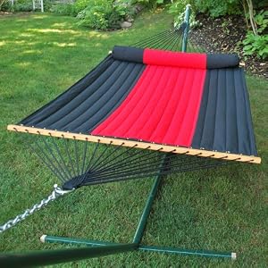 Double Quilted Fabric Hammock w  Pillow - 13 ft by 