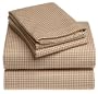 Wamsutta 100% Cotton Luxury Gingham Flannel King Sheet Set, Maple