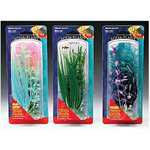 Penn-plax aqua-plant aquarium pearlescent plants (pack of 3)