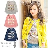 (ラポシェビスキュイ) La poche biscuit 秋'15 フォークロアプリント長袖Tシャツ 120 ネイビー