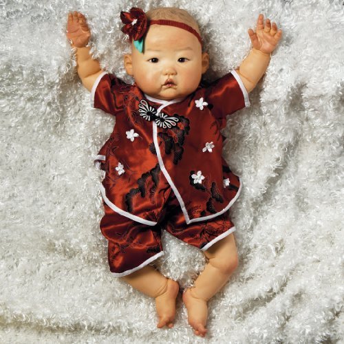 Paradise Galleries Asian Baby Doll, Realistic & Lifelike Baby Mei , 20 inch GentleTouch Vinyl, Weighted Body