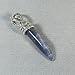Silver Plated Flourite Tiger Tooth Pendant - Ladies Necklace Charm with Mineral Stone (1.5 inch)