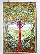 Tiffany Style Stained Glass Window Panel Tree of Life 23" x 35" P153