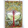 Tiffany Style Stained Glass Window Panel Tree of Life 23" x 35" P153