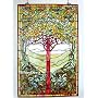 Tiffany Style Stained Glass Window Panel Tree of Life 23" x 35" P153